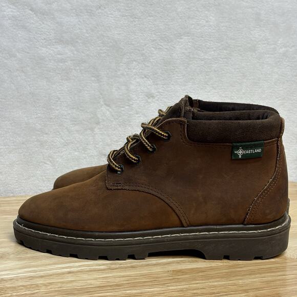 Eastland Brown Leather Lace Up Ankle Chukka Boot Moc Toe Lug Sole Size 7.5 - Picture 13 of 13